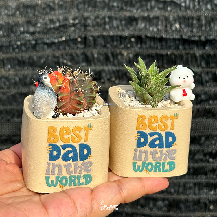 Set of Two – Best Dad in the World coffee color