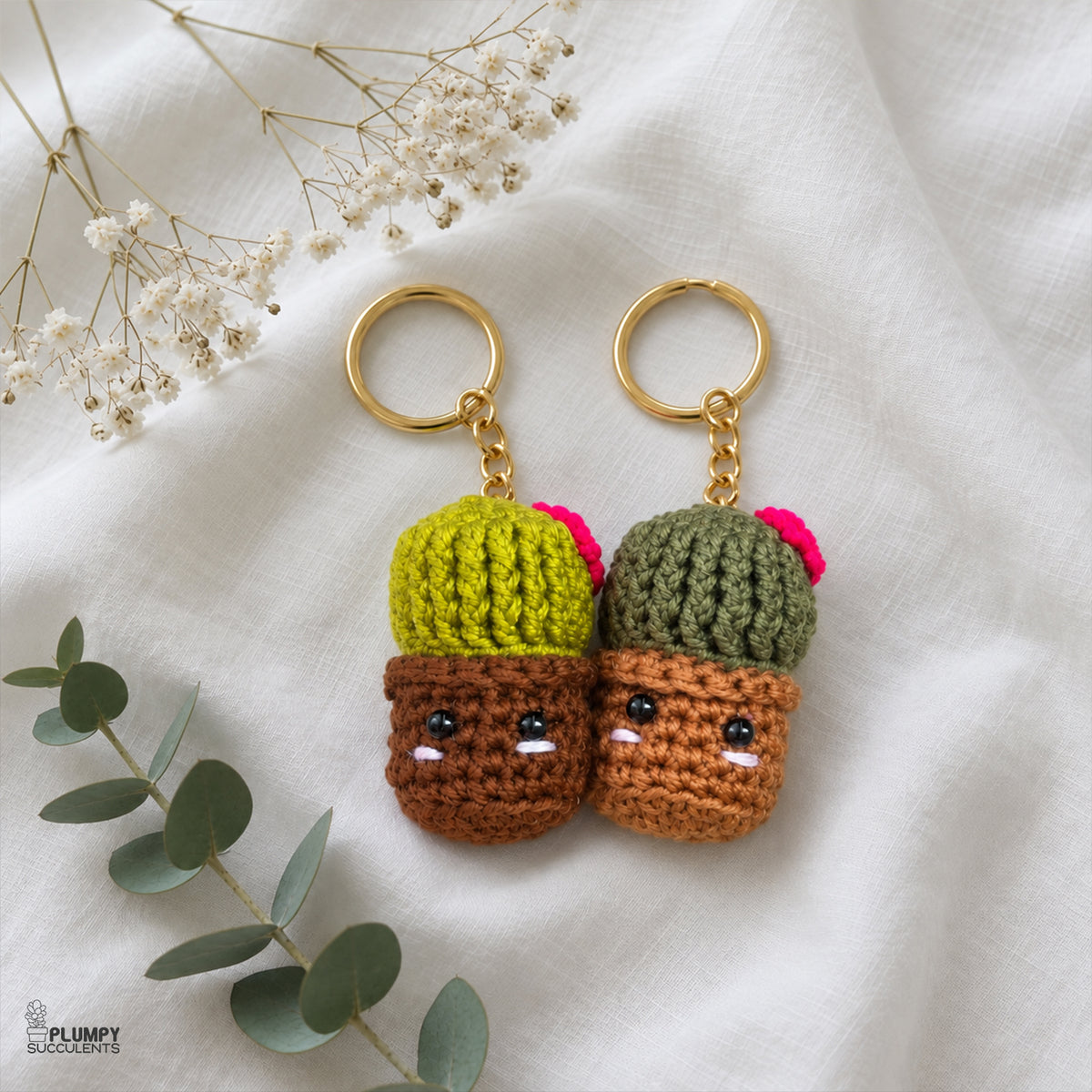 Crochet Cactus Keychain