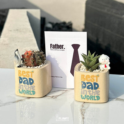 Set of Two – Best Dad in the World coffee color