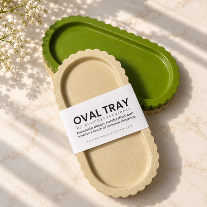 Daisy Oval Tray - Concrete