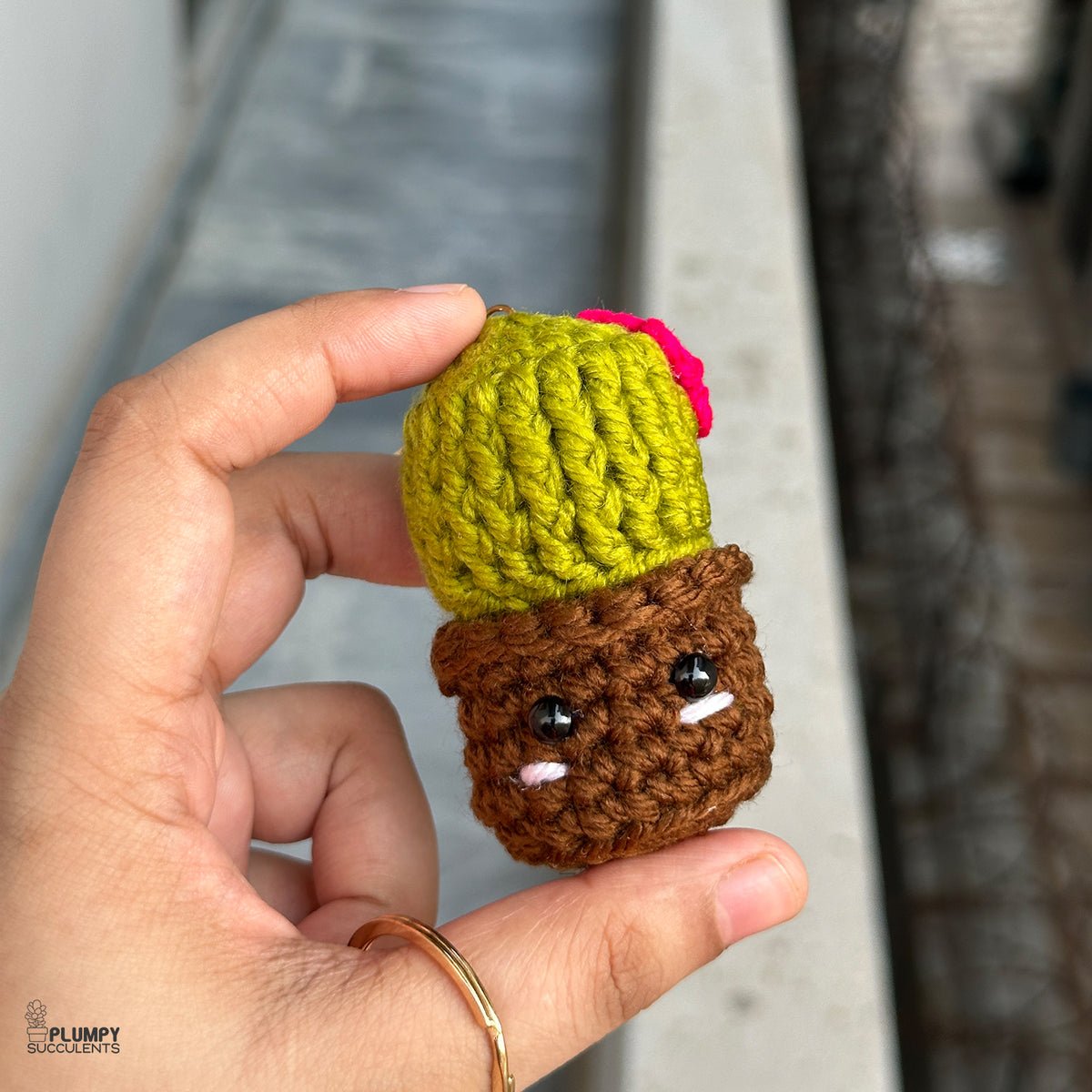 Crochet Cactus Keychain