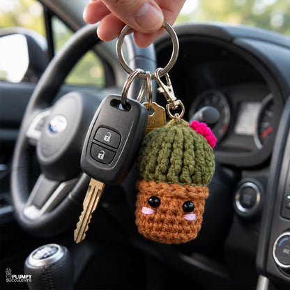 Crochet Cactus Keychain