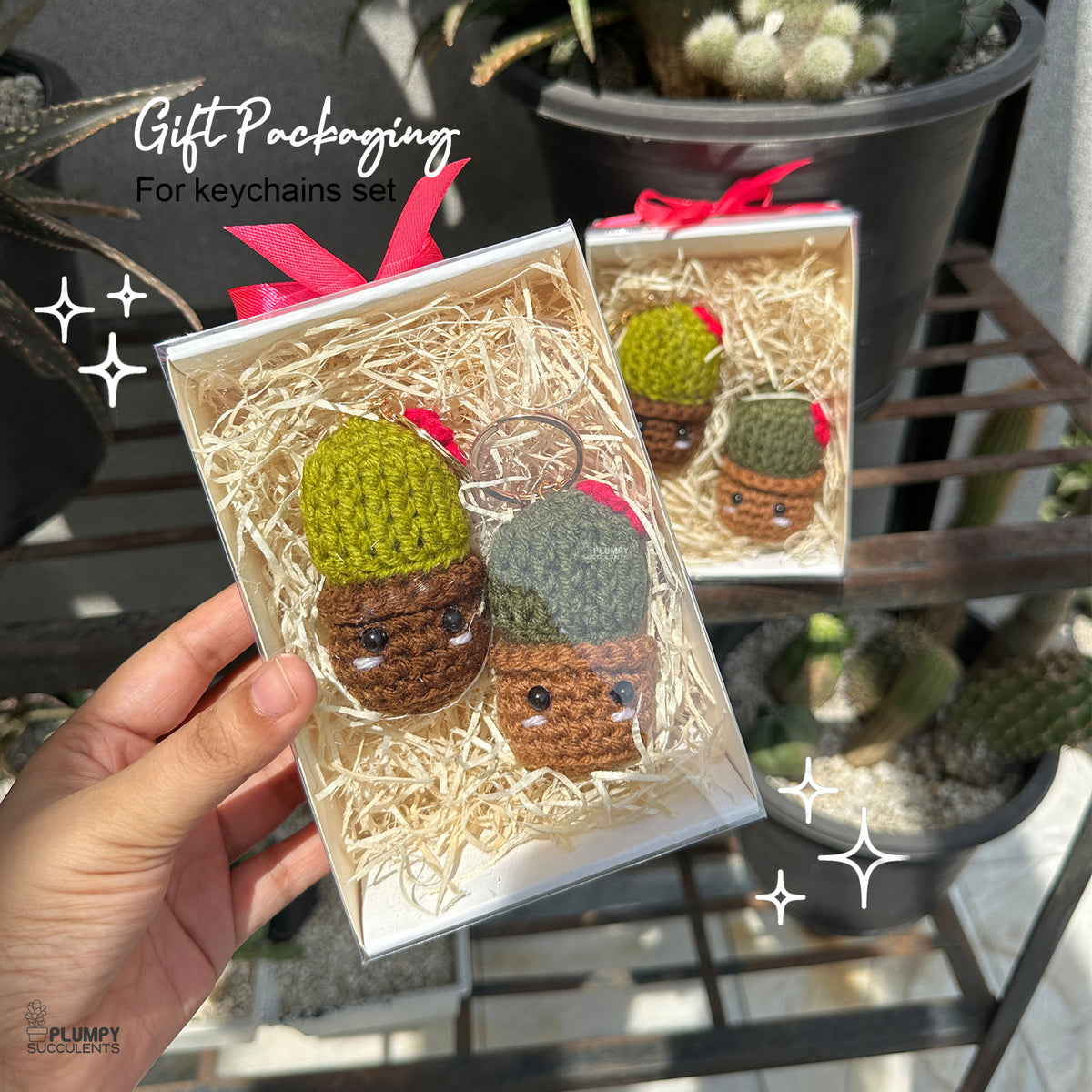 Crochet Cactus Keychain