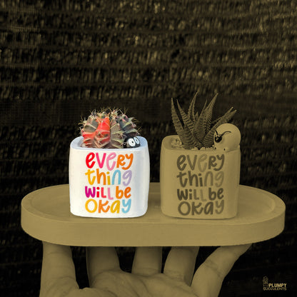 WHITE – “Everything Will Be Okay” Planter