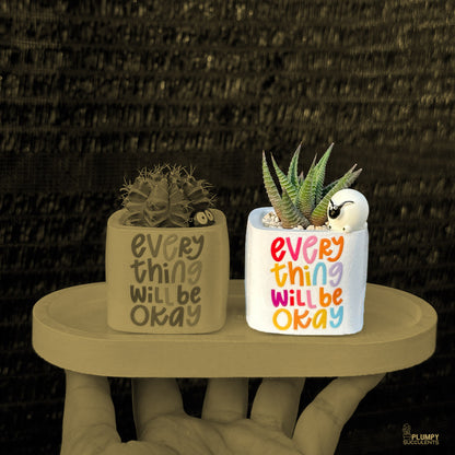 WHITE – “Everything Will Be Okay” Planter